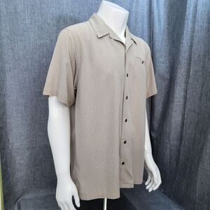 Columbia Summer Outdoor Shirt Light Khaki Tan Plaid Men's M